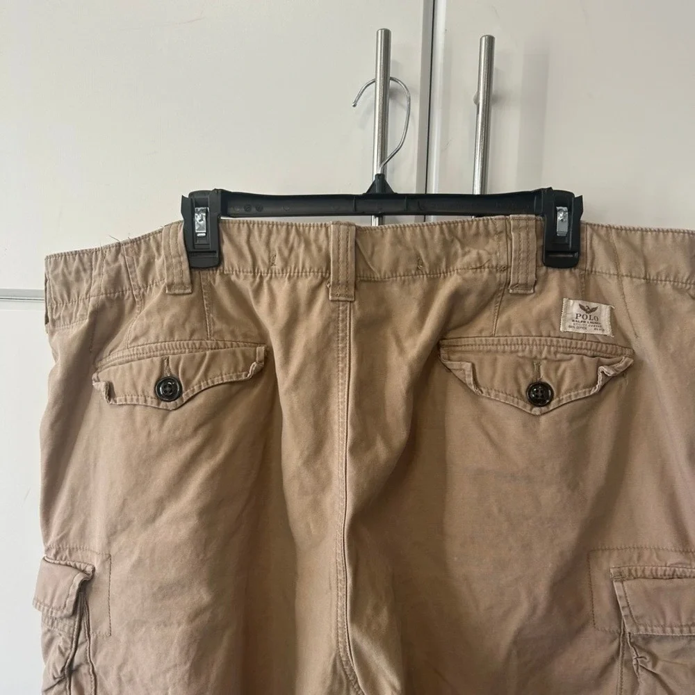 Polo Ralph Lauren Mens 42 Cargo Shorts Classic Fit Drill Khaki Tan Utility